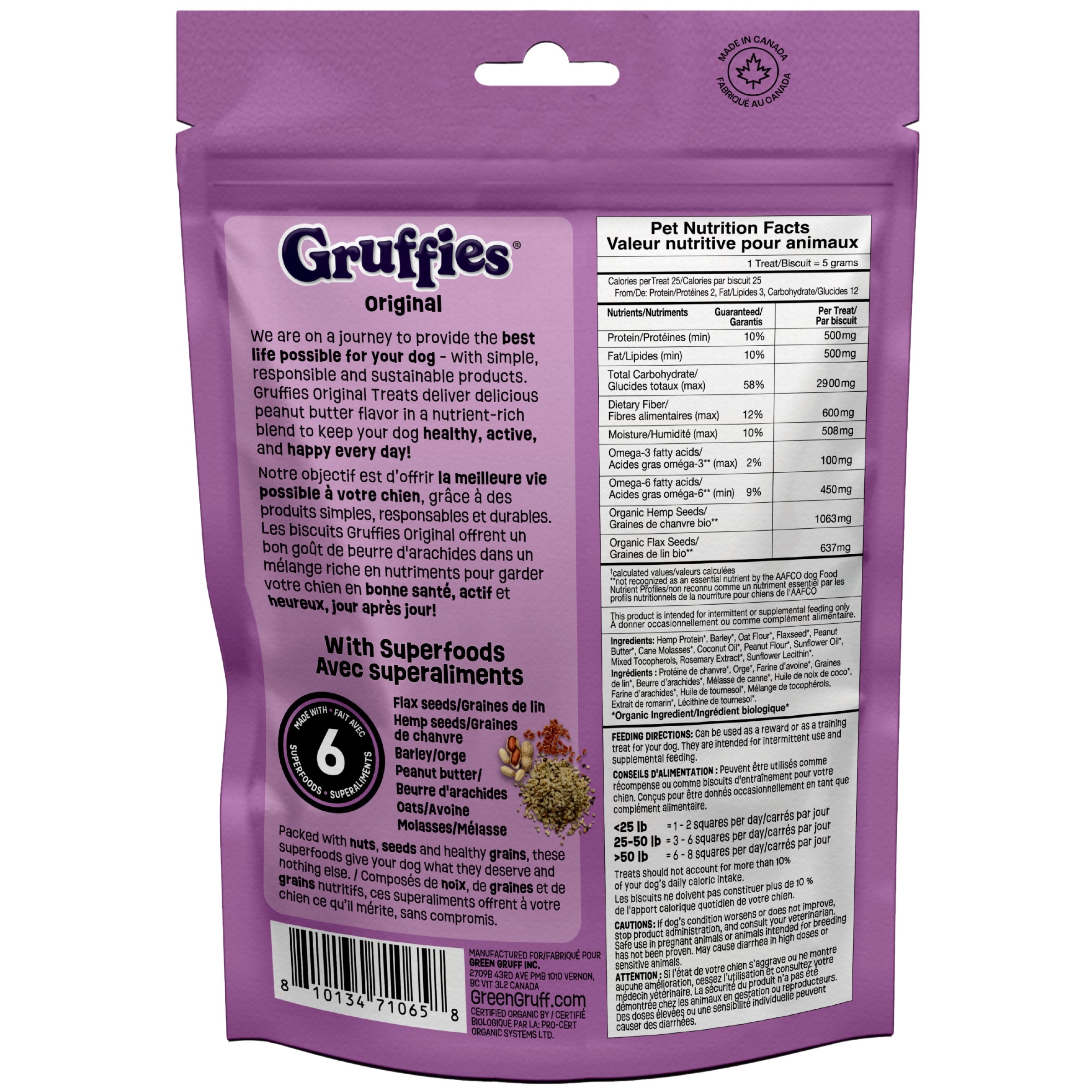 Gruffies Original - Organic Dog Treats (6-Pack)